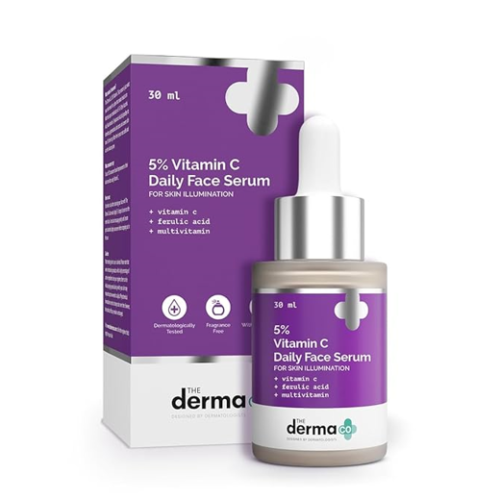 The Derma Co 5% Vitamin C Daily Face Serum with Ferulic Acid & Multivitamin 30ml